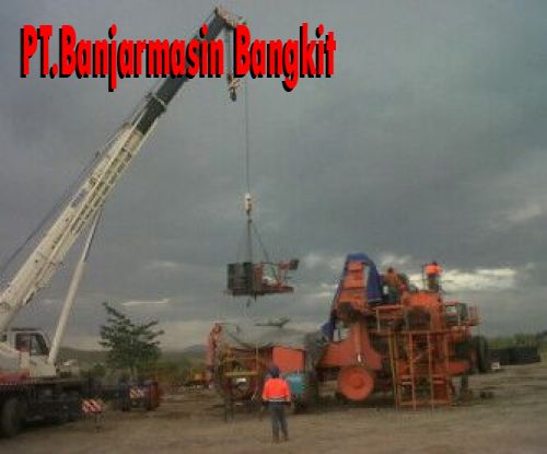 Rental Crane Assembling, Hitachi 3500, PT. Hexindo Adi Perkasa, Adaro Site, Rental Crane Banjarmasin