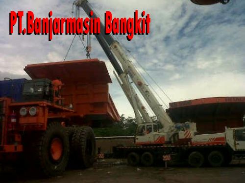 Rental Crane Assembling, Hitachi 3500, PT. Hexindo Adi Perkasa, Adaro Site, Rental Crane Banjarmasin