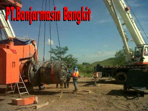 Rental Crane Assembling, Hitachi 3500, PT. Hexindo Adi Perkasa, Adaro Site, Rental Crane Banjarmasin